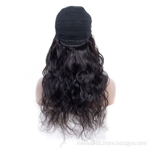 brazilian cuticle aligned body wave women 4x4 closure lace wig human hair closure wig